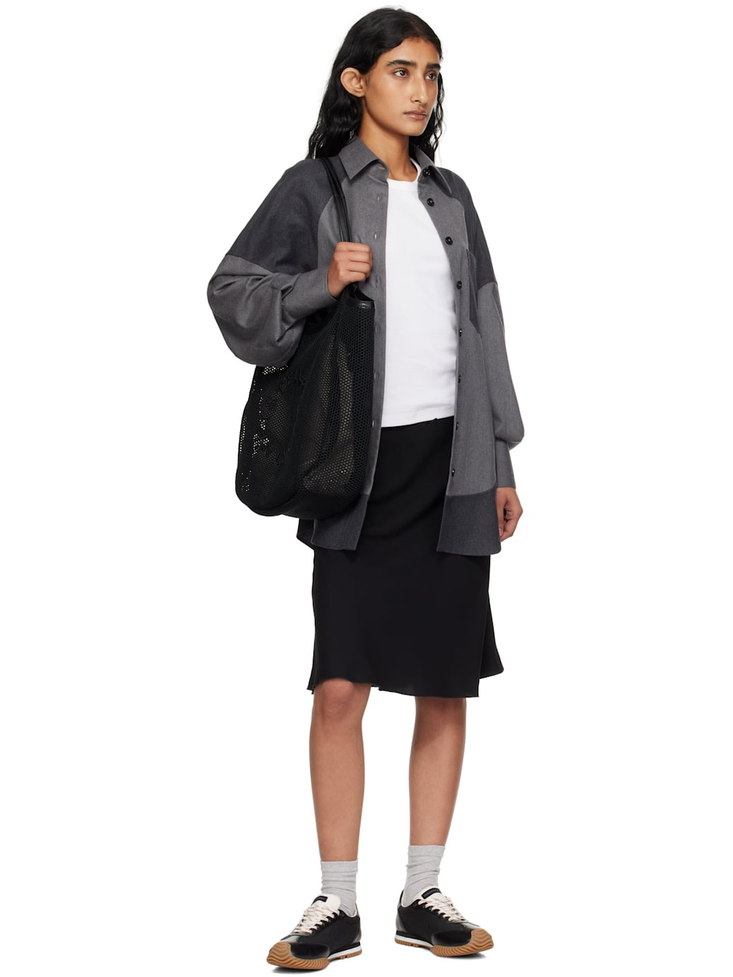 Black Logo Mesh Tote - 4