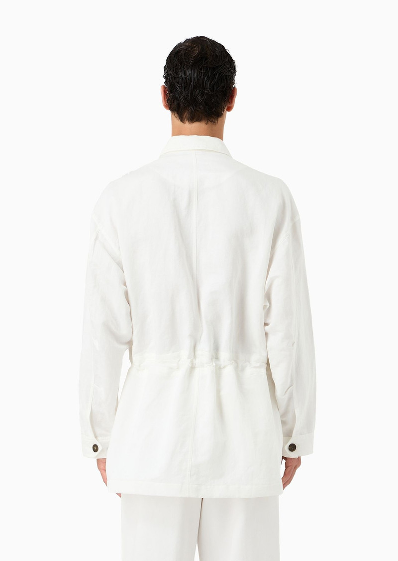 Linen and cotton pea coat 3