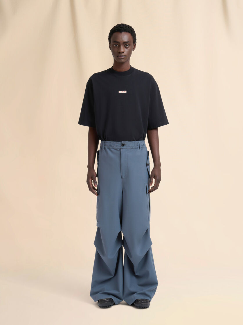 GRAY WOOL CARGO PANTS WITH MARNI SYMBOL - 2