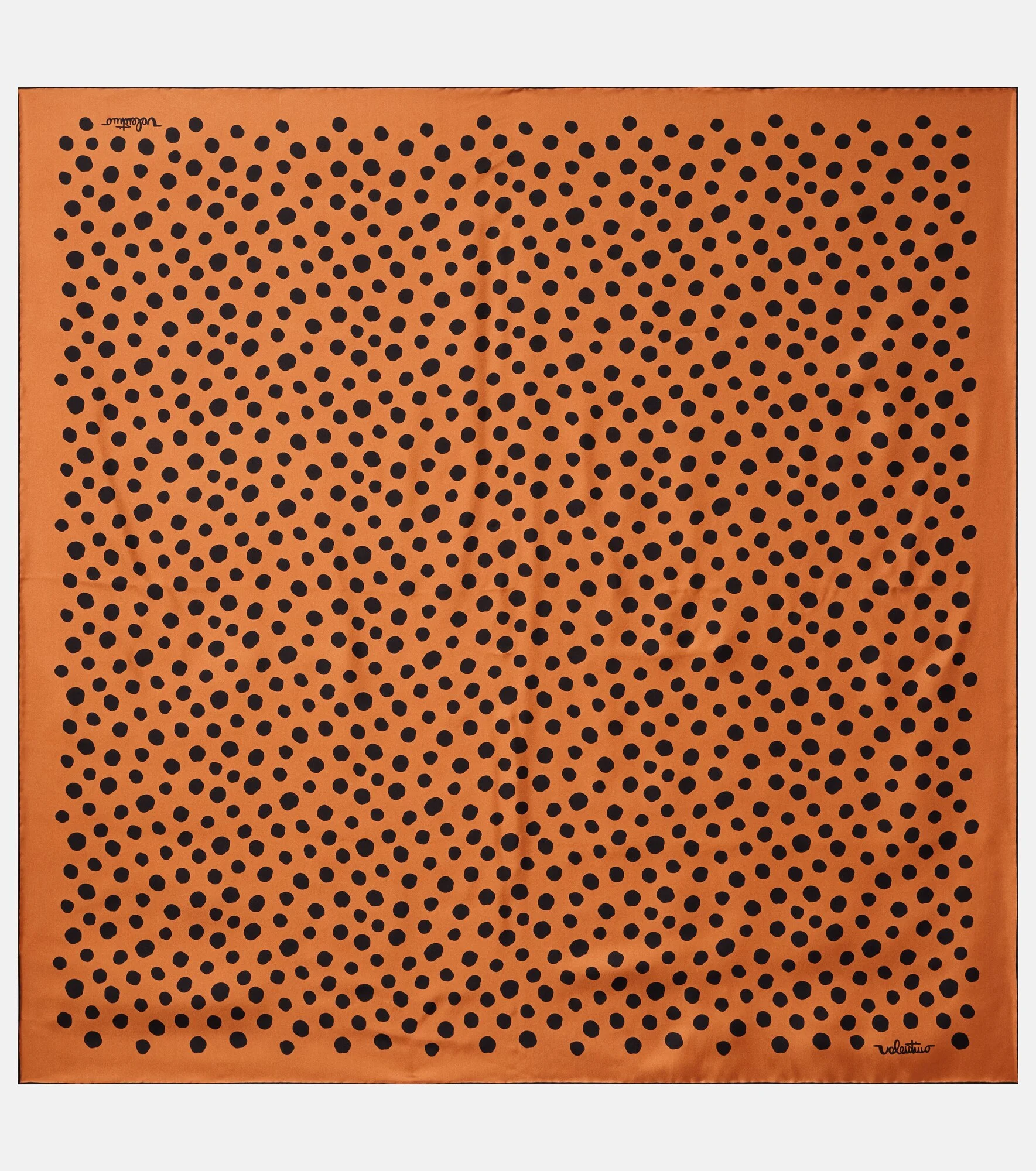 Polka-dot silk twill scarf - 1