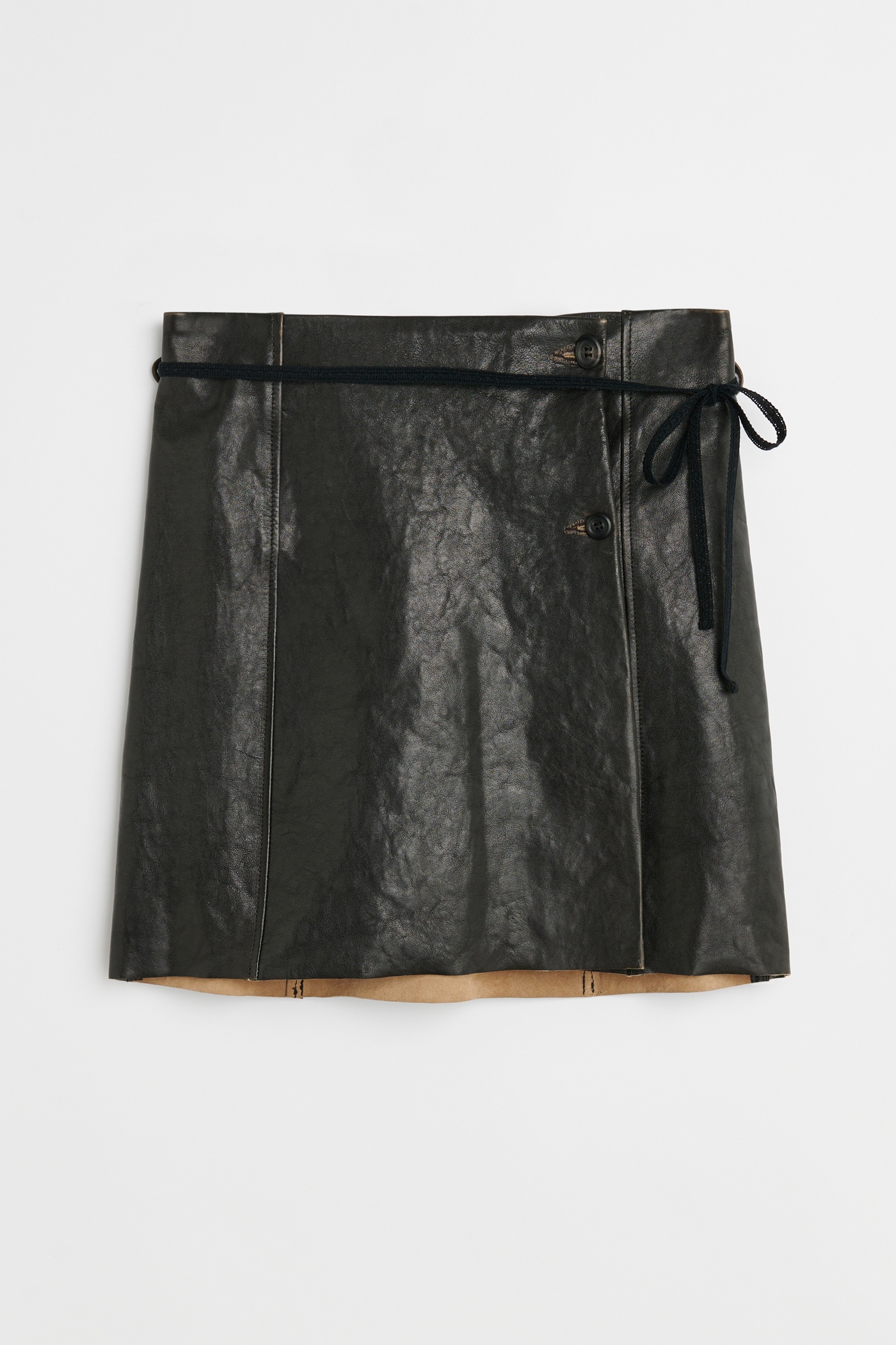 Short Sarong Worn Brown Lambskin - 1