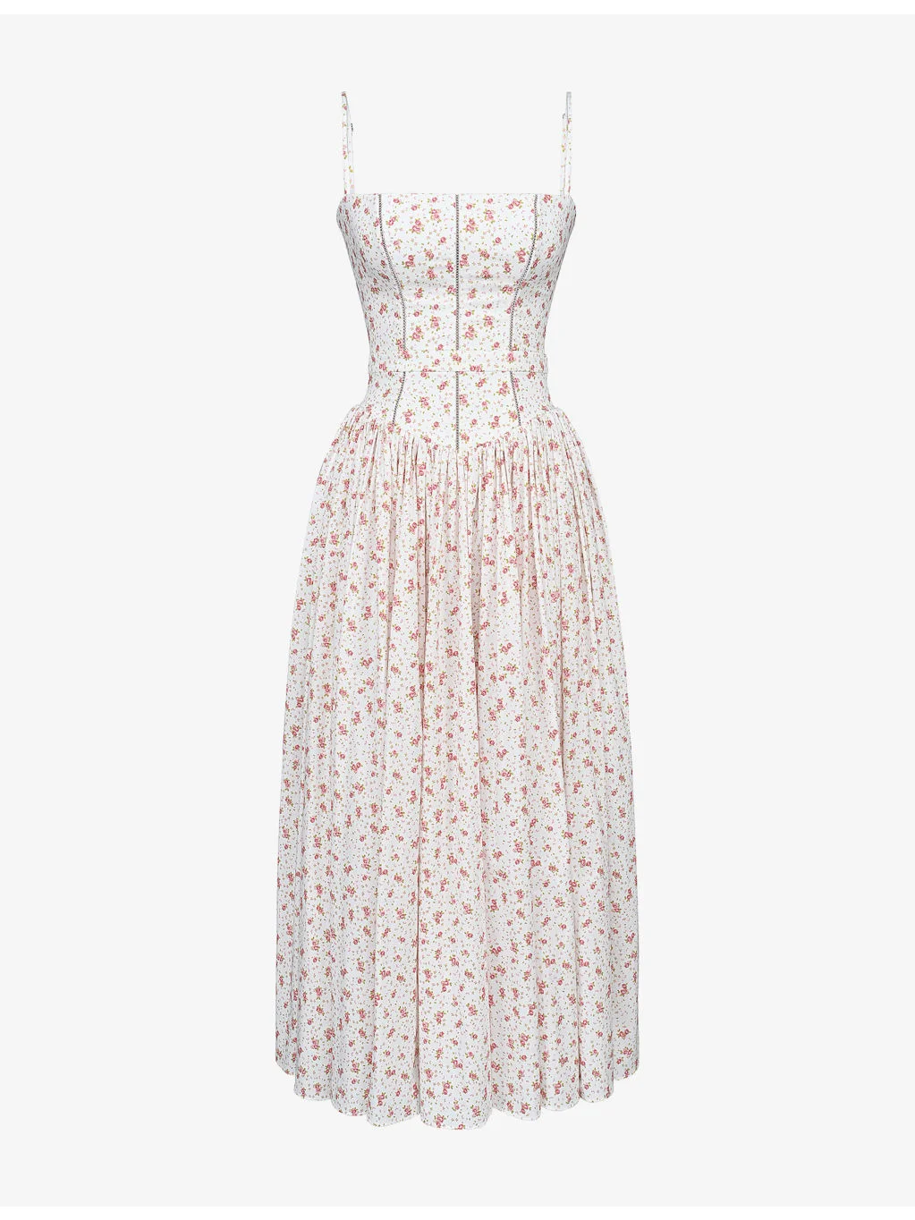 Ysabella Floral-Print Cotton Midi Dress - 1