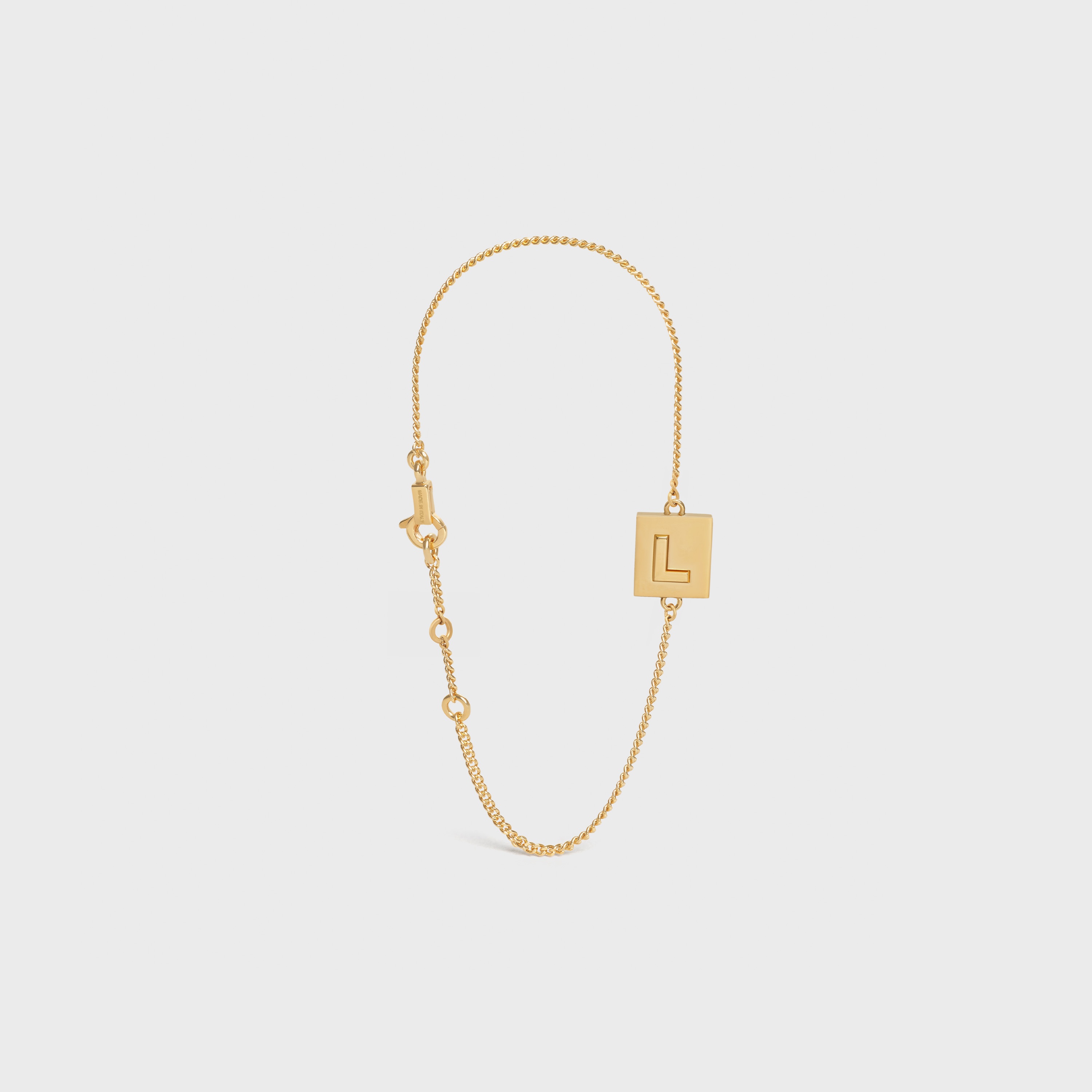 Alphabet L Bracelet in Brass with Gold Finish - 2