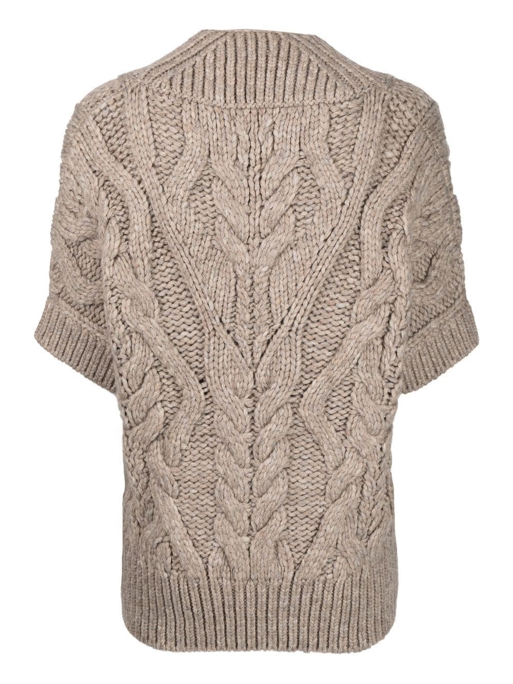 cable-knit short-sleeved top - 2