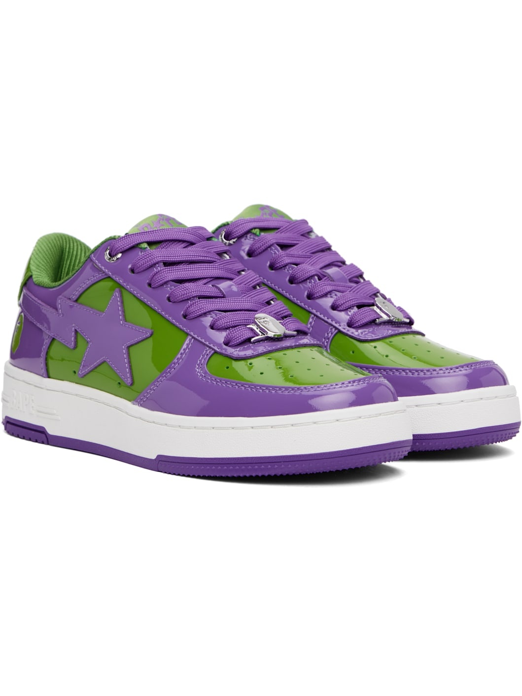 Purple & Green 'BAPE' STA #1 Sneakers - 4