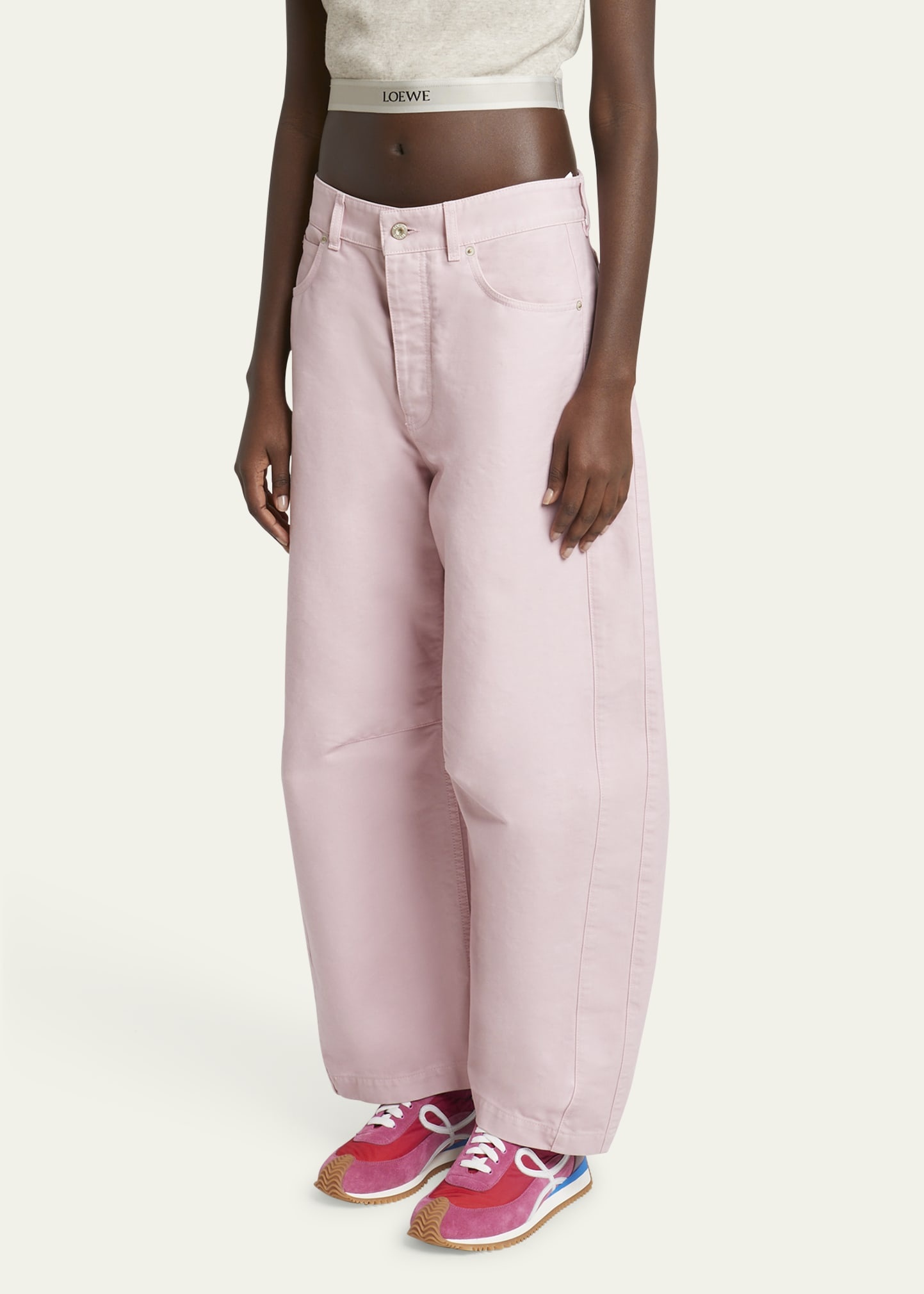 Barrel Pleated Wide-Leg Ankle Trousers - 4