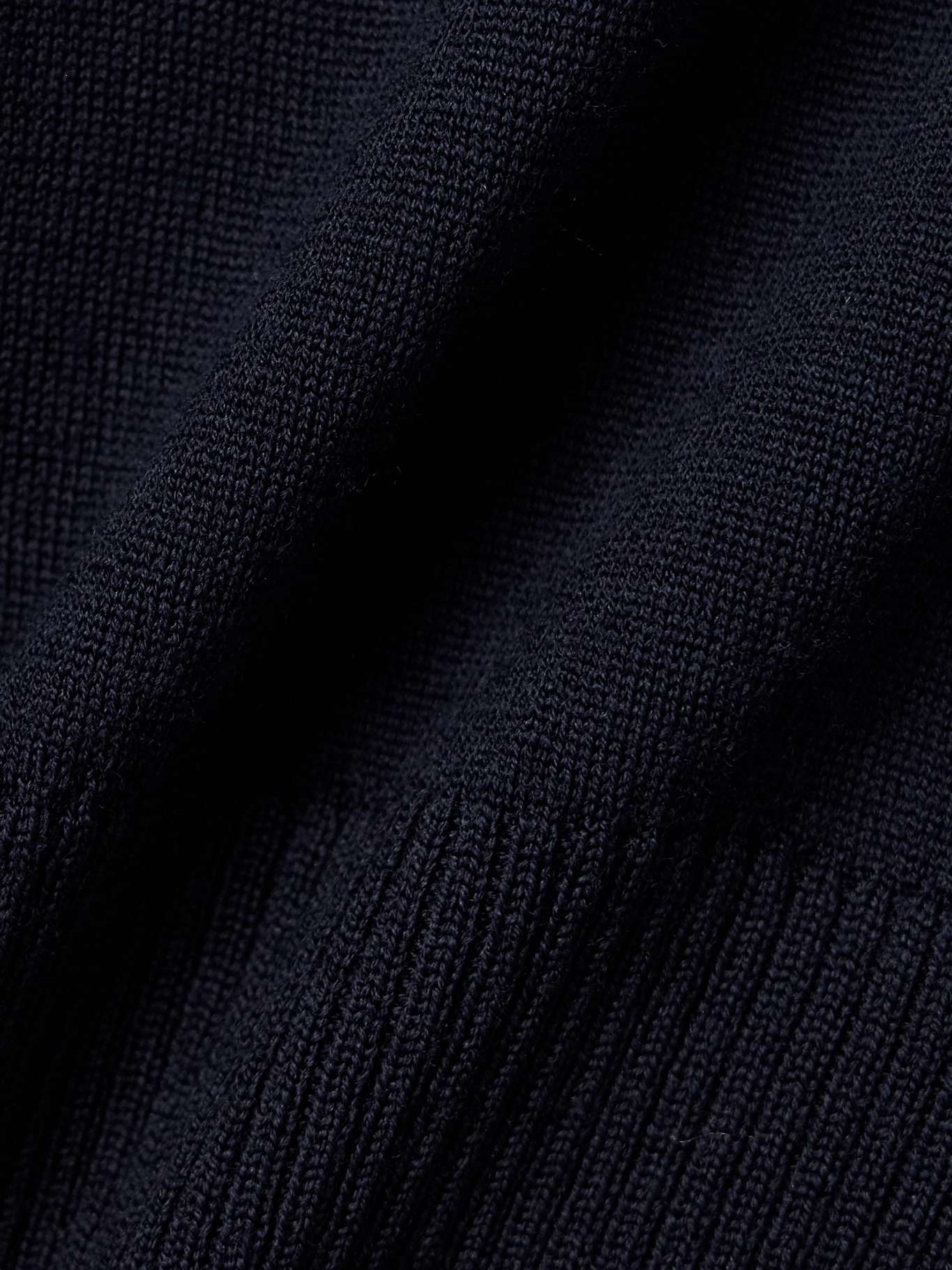 Morgane cropped wool-blend polo top Navy - 4