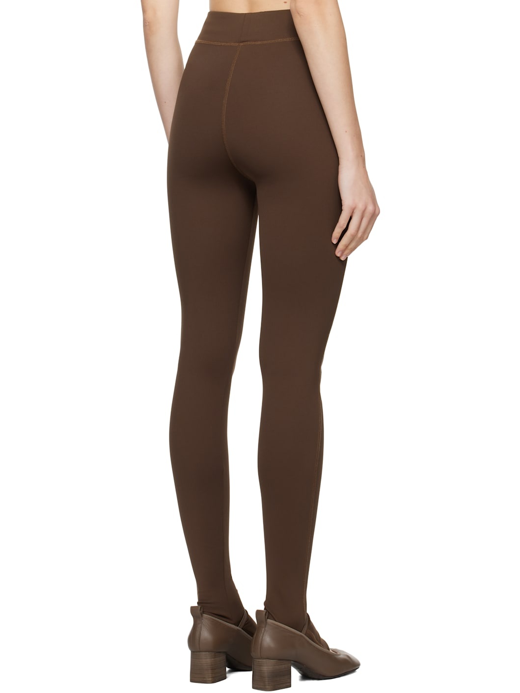 Brown Second Skin Jersey Leggings - 3