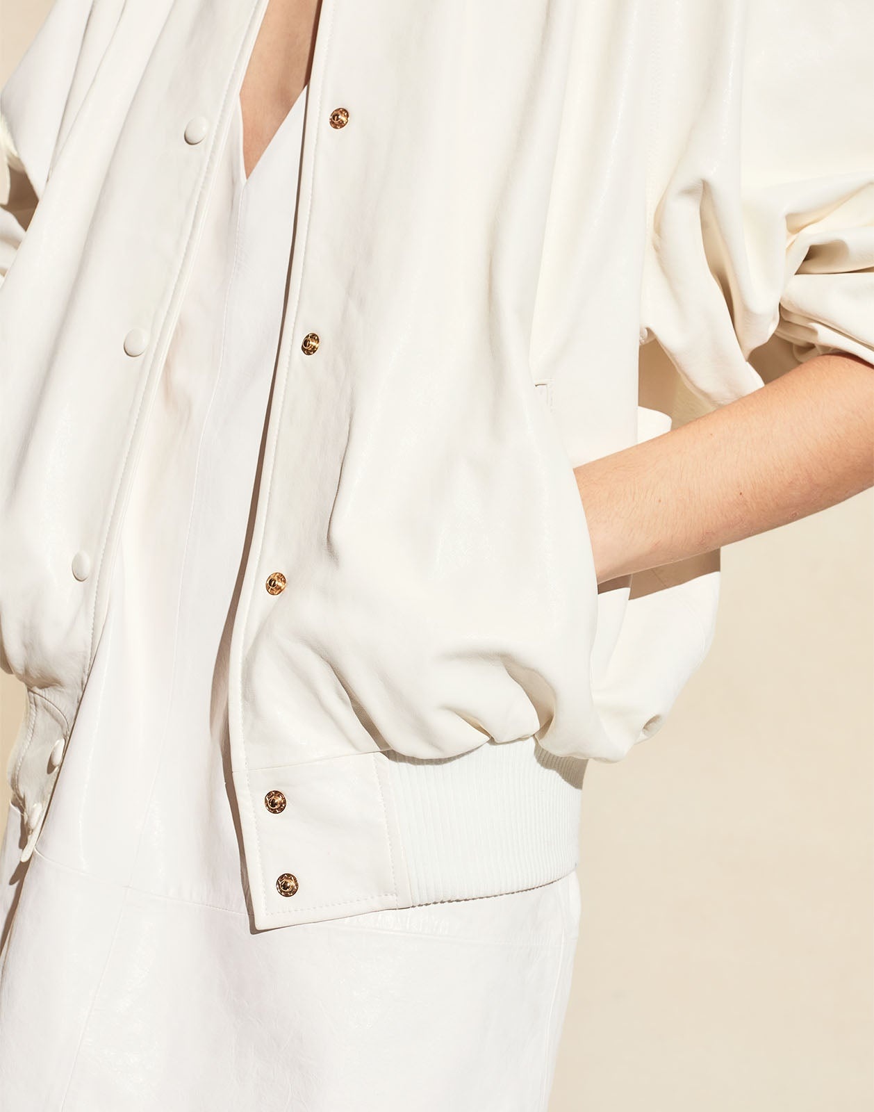 Downtown Leather Bomber Jacket - 4