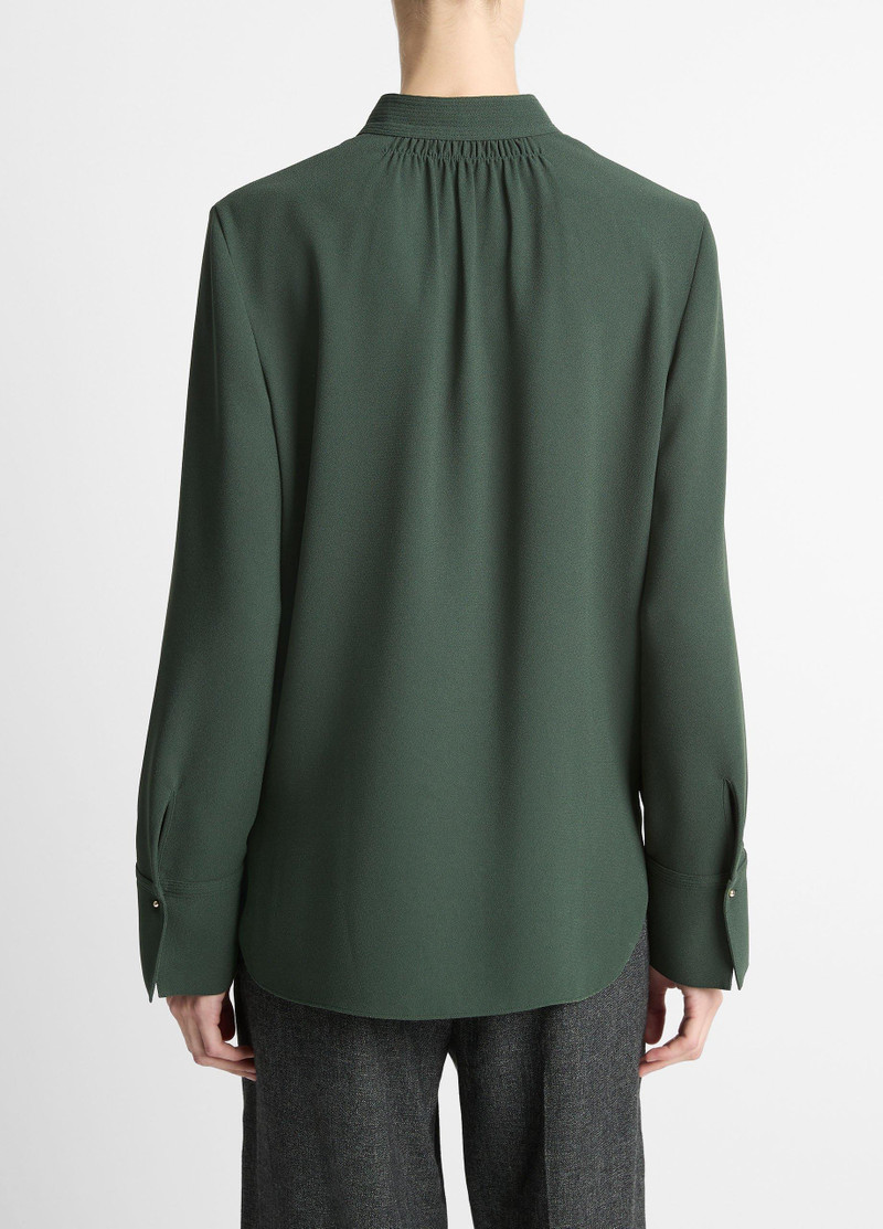 Vince Metal-Button Crepe Shirt outlook