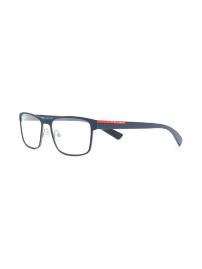 Prada rectangle-frame logo trim glasses outlook