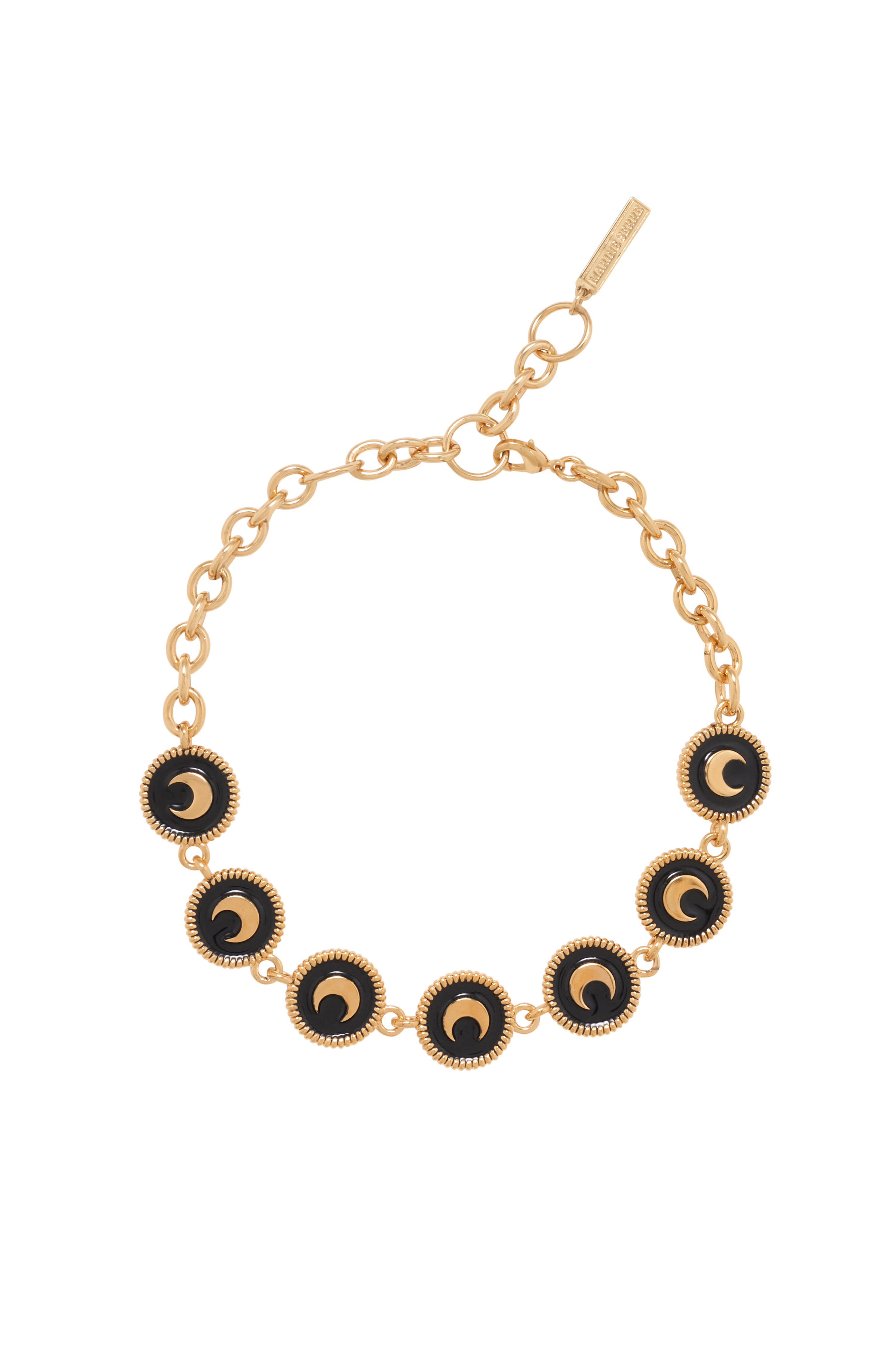 Enamel Gold Plated Button Charm Necklace - 1