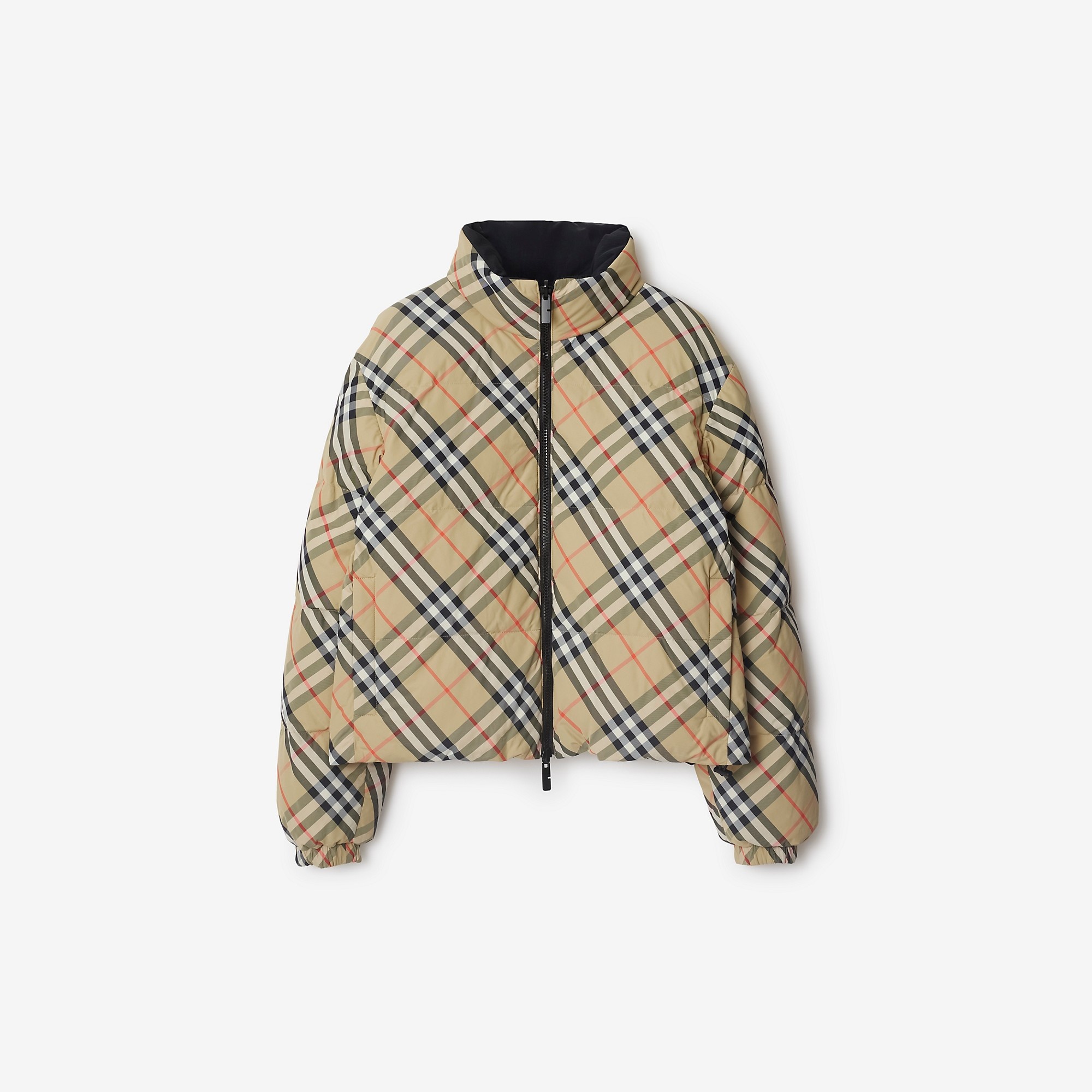 Reversible Check Nylon Puffer Jacket - 1