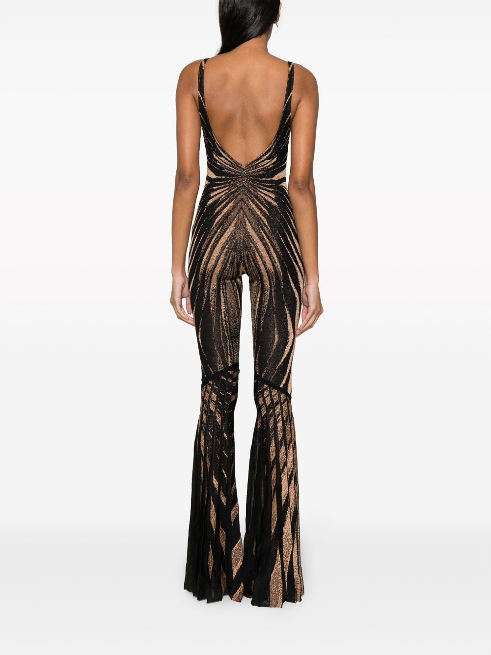 abstract-pattern flared jumpsuit - 4
