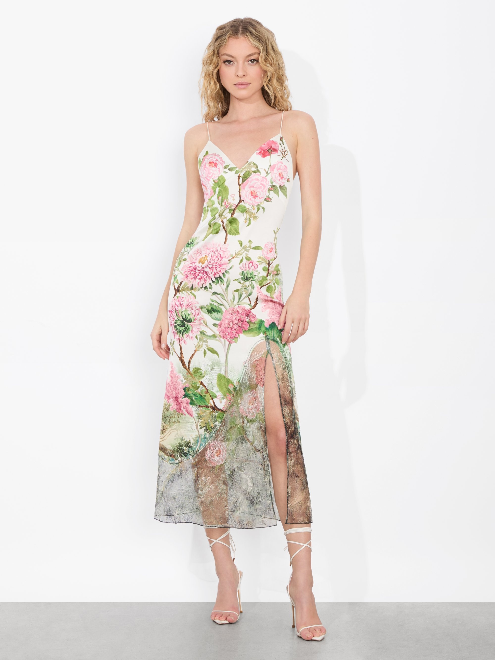 JULIETTA CUTAWAY LACE SLIP DRESS - 2