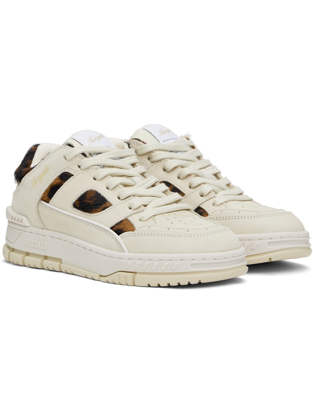 Beige & Brown Area Lo Sneakers - 4