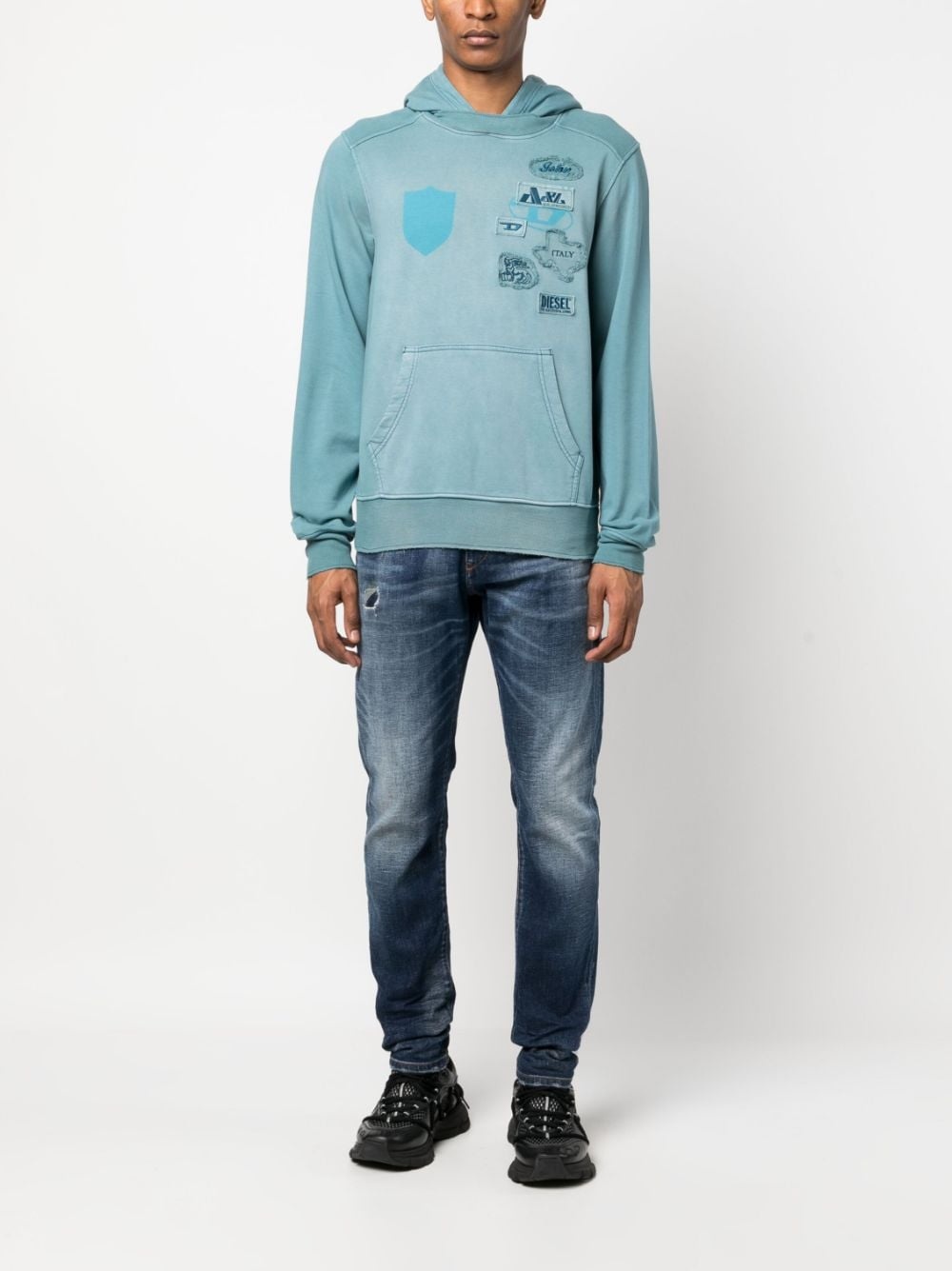 graphic-print cotton hoodie - 2