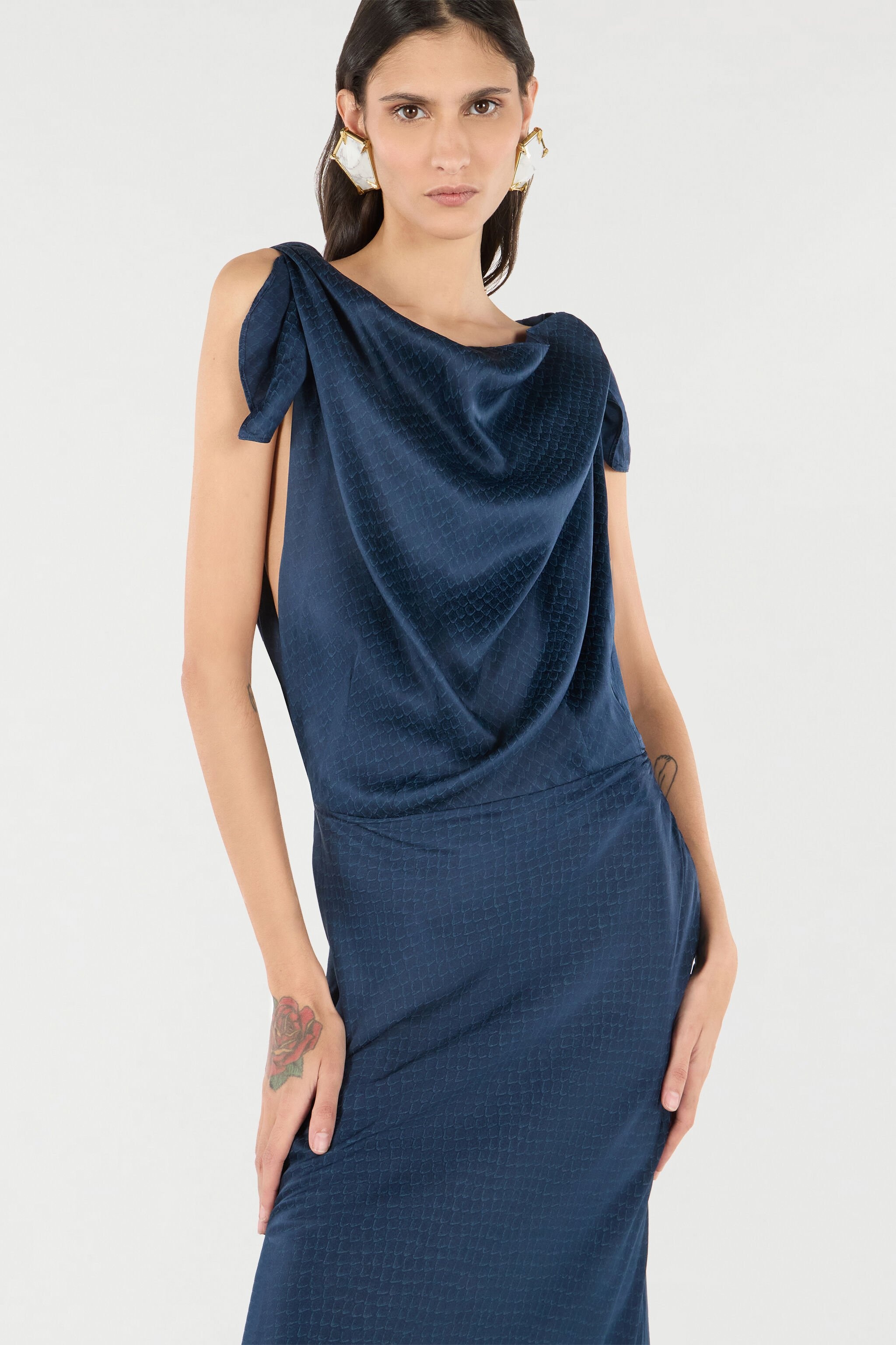 Long Dress With Snake Print - 6