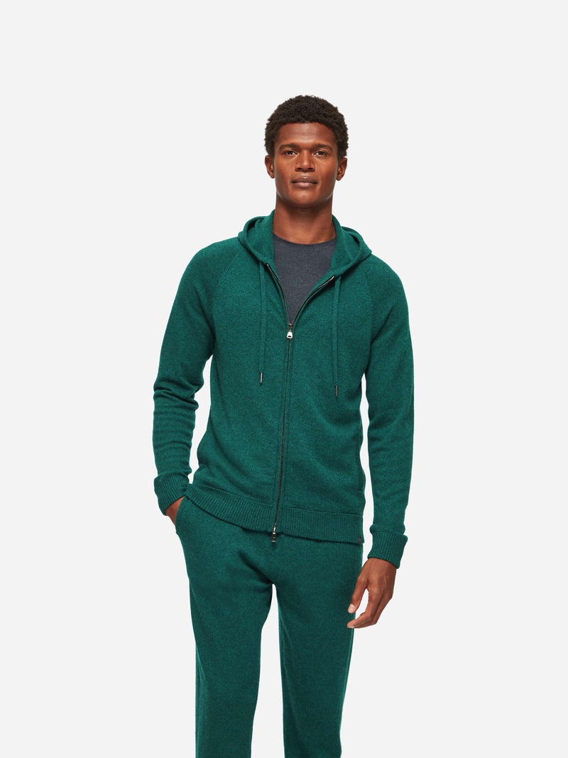 Men's Hoodie Finley Cashmere Dark Green Heather - 5