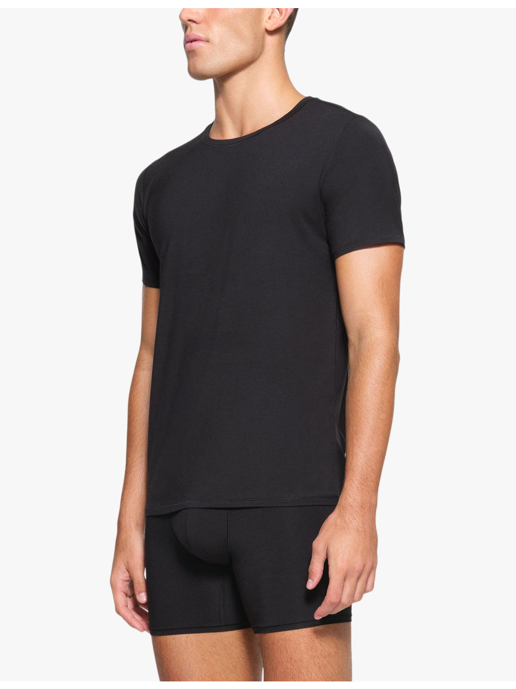 Crewneck slim-fit pack of three stretch-jersey T-shirts - 3