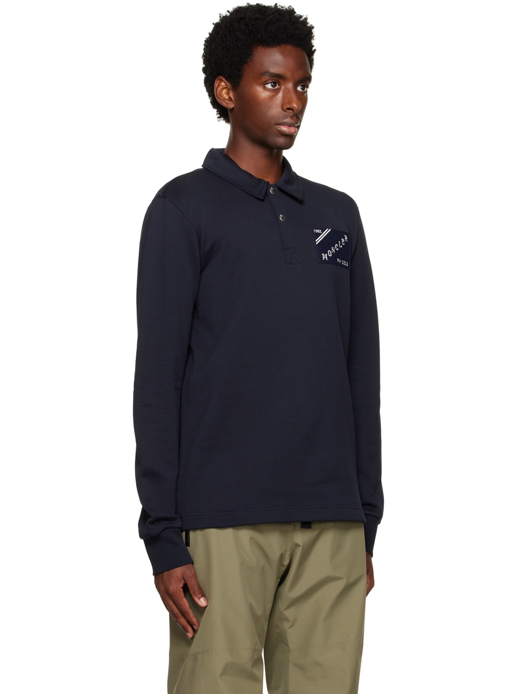 Navy Spread Collar Polo - 2