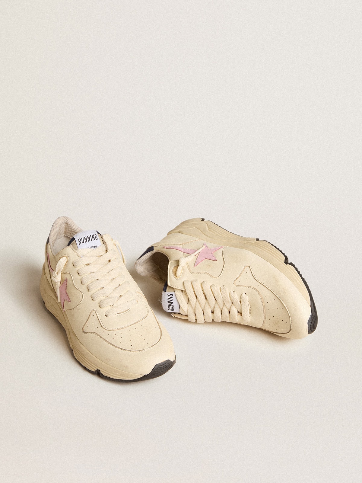 Running Sole in nappa leather with pink leather star and blue leather heel tab - 2