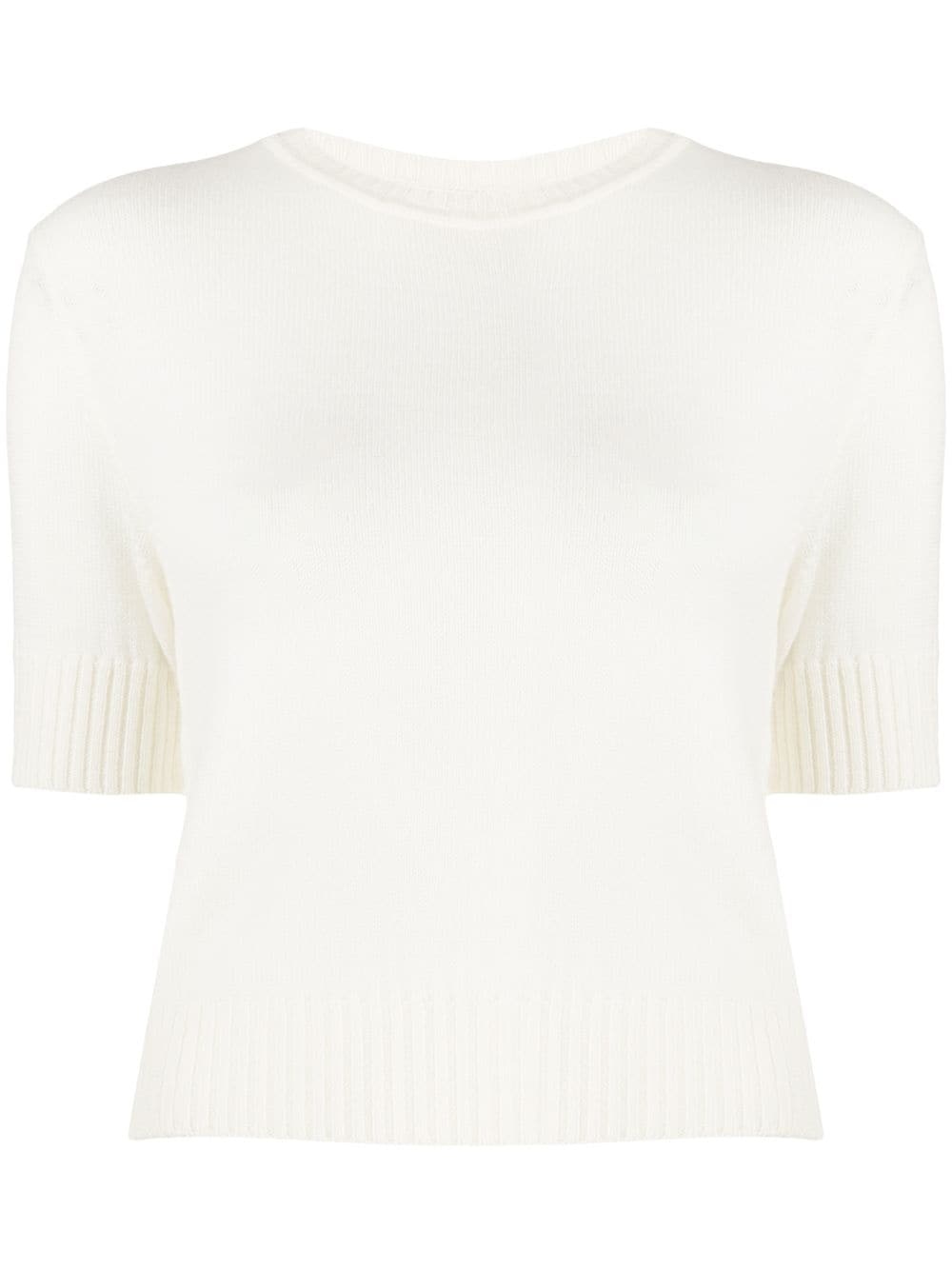 short-sleeved knitted top - 1