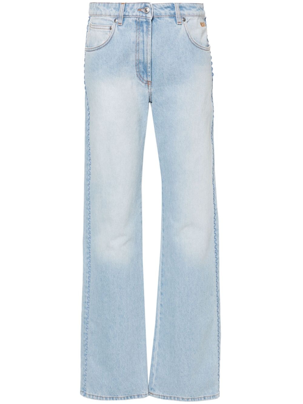 mid-rise straight jeans - 1