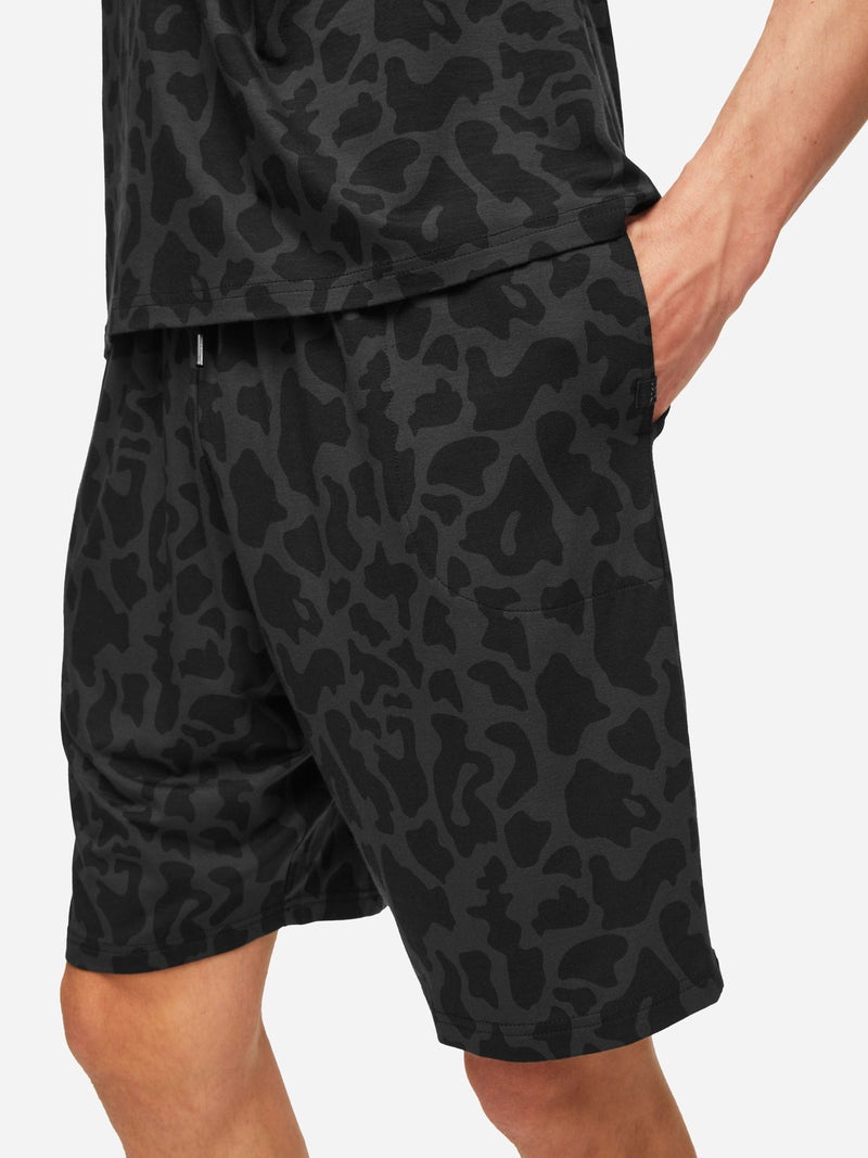Men's Lounge Shorts London 7 Micro Modal Stretch Black - 2