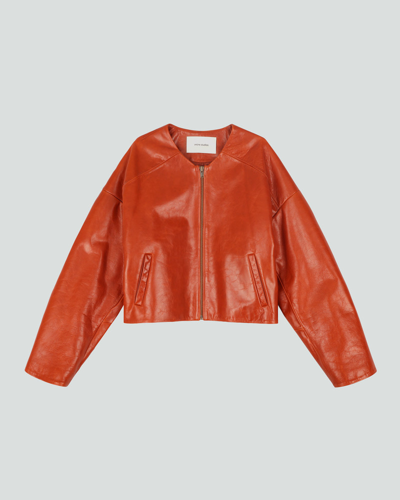 ARCED LEATHER JACKET COPPER 1