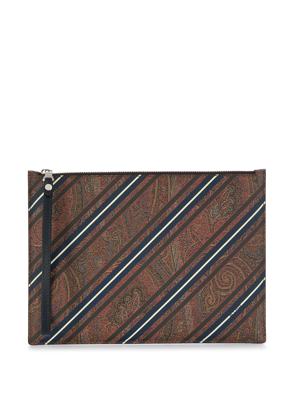 striped paisley-print clutch - 1