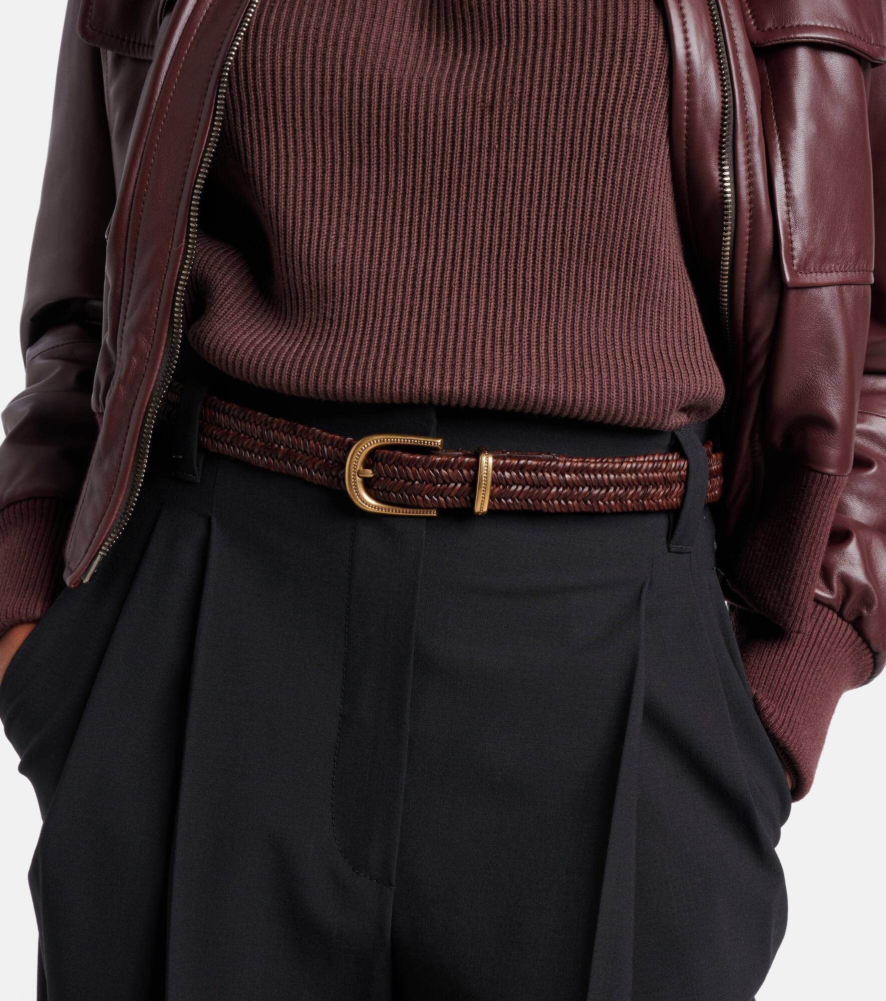 Woven leather belt - 2