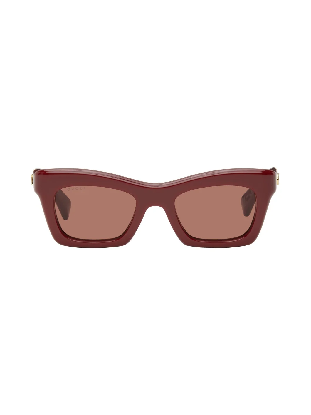 Burgundy Rectangular Sunglasses - 1