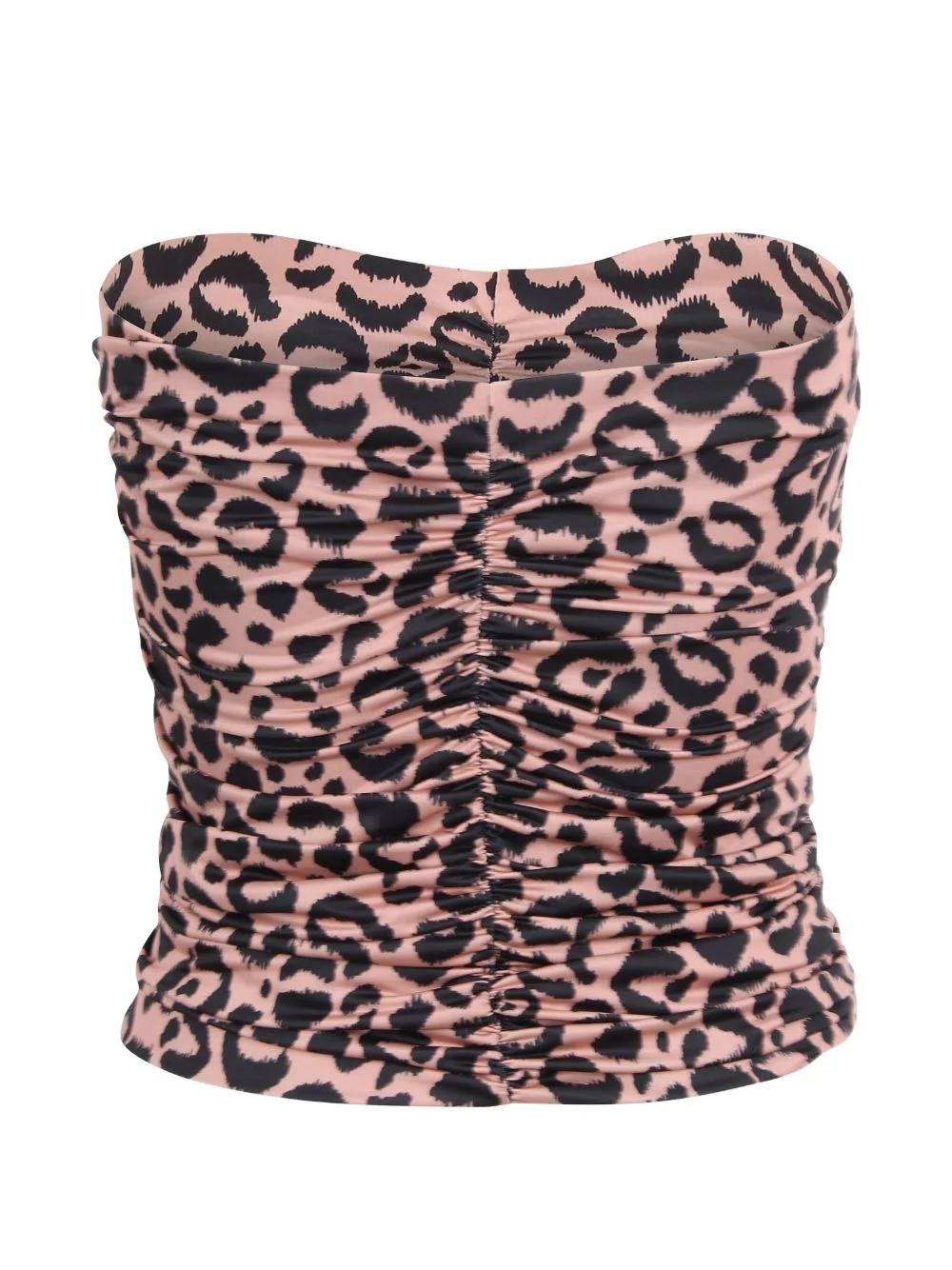 gathered animal-print top - 1
