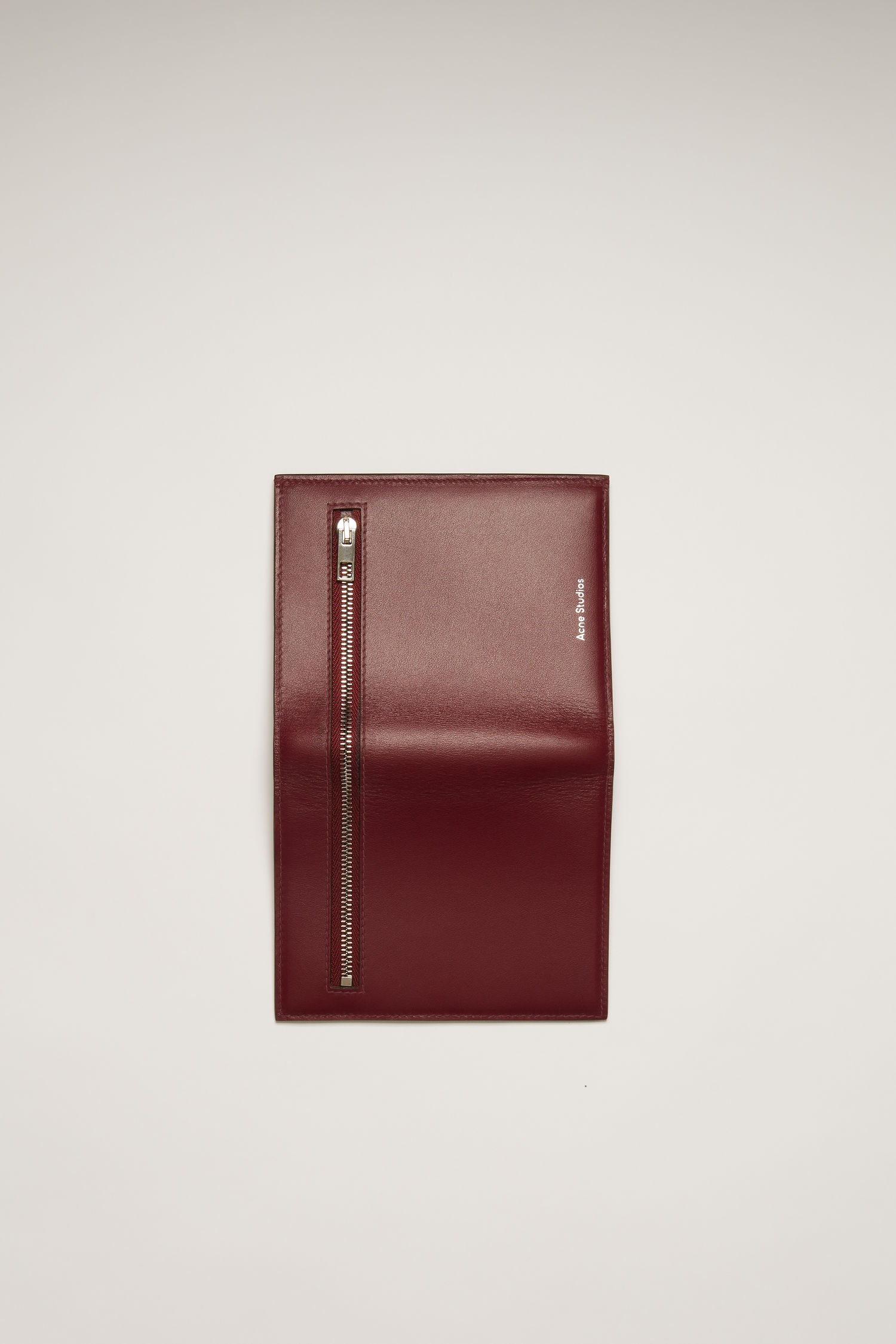 Trifold zip wallet burgundy - 2