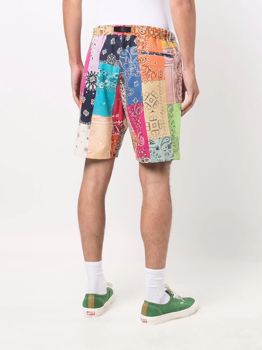 patchwork bandana print shorts - 4