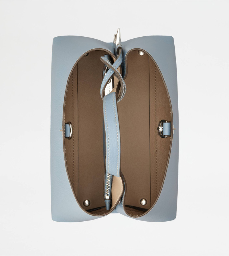 BAG IN LEATHER MICRO - LIGHT BLUE, BEIGE 4