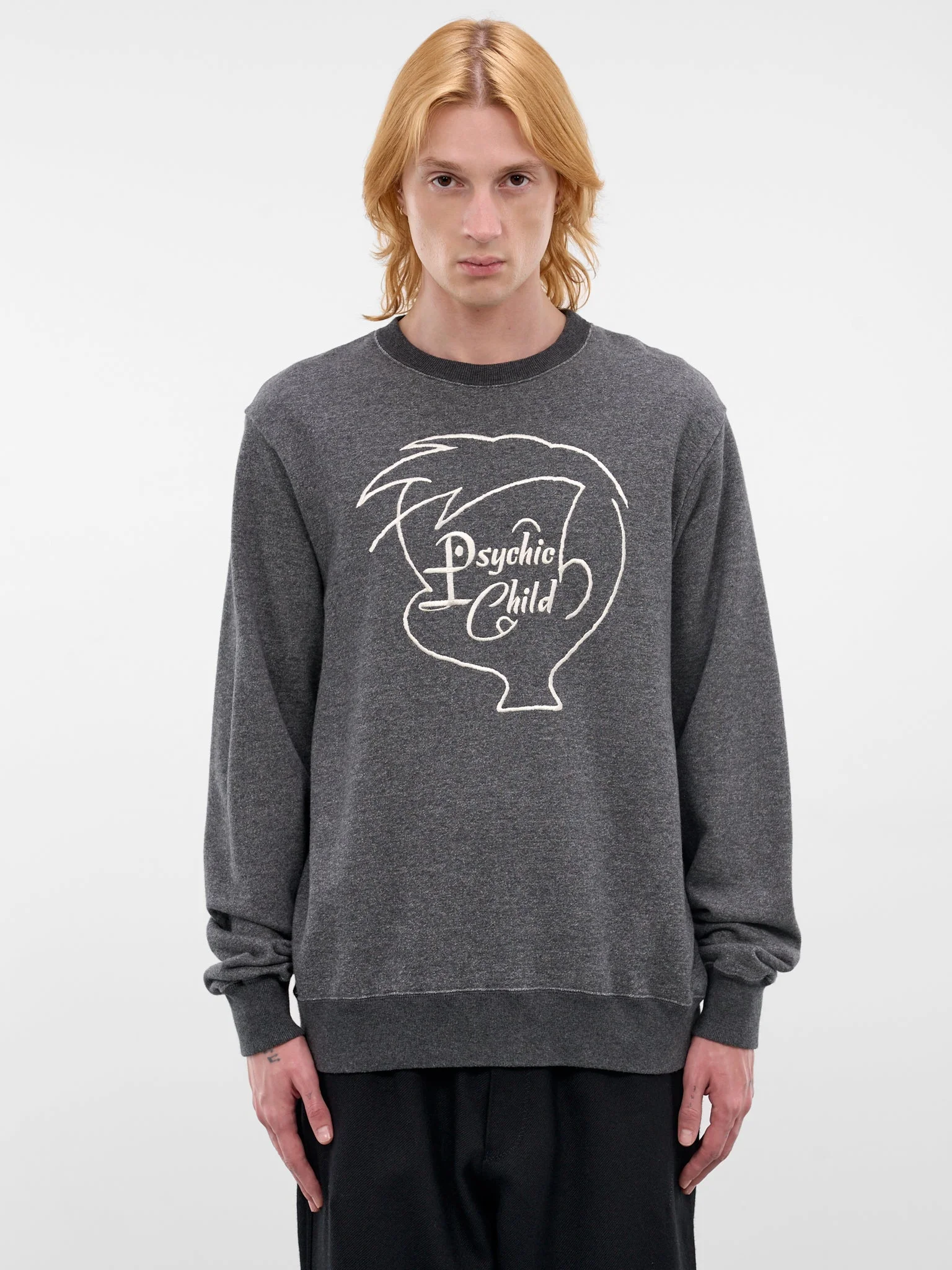 Gray Psychic Child Cotton Sweatshirt - 1
