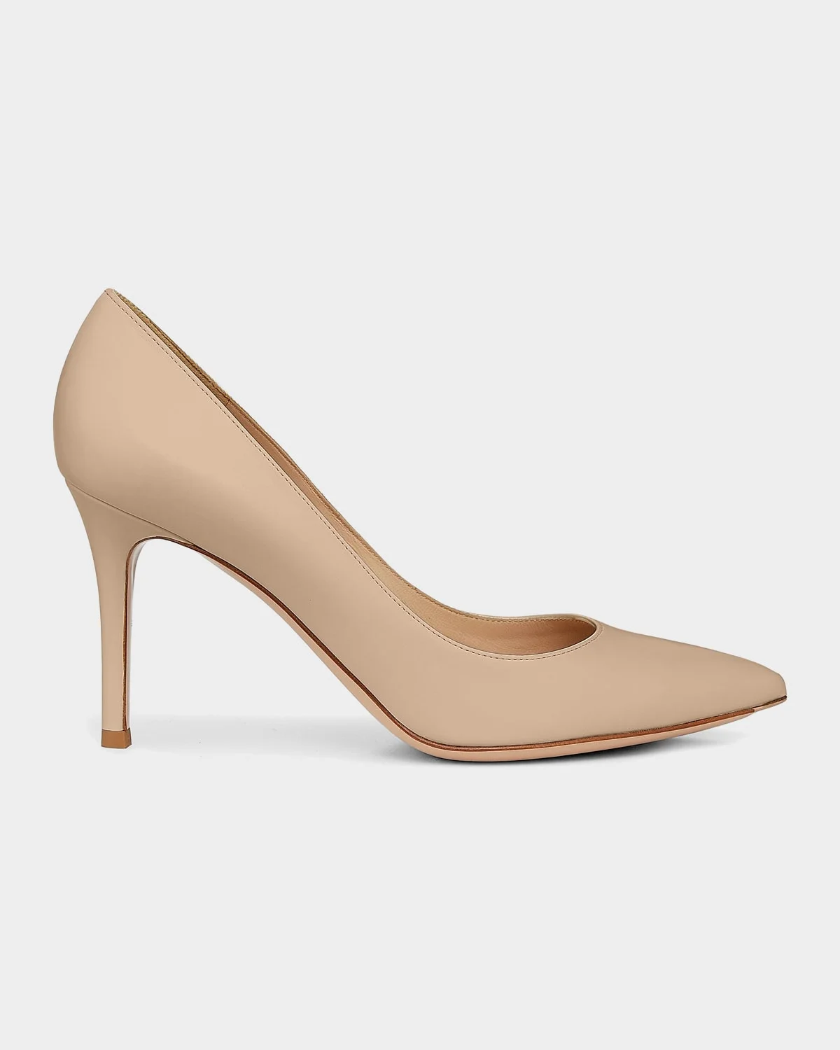85mm Gianvito Leather Pointed-Toe Pumps - 1