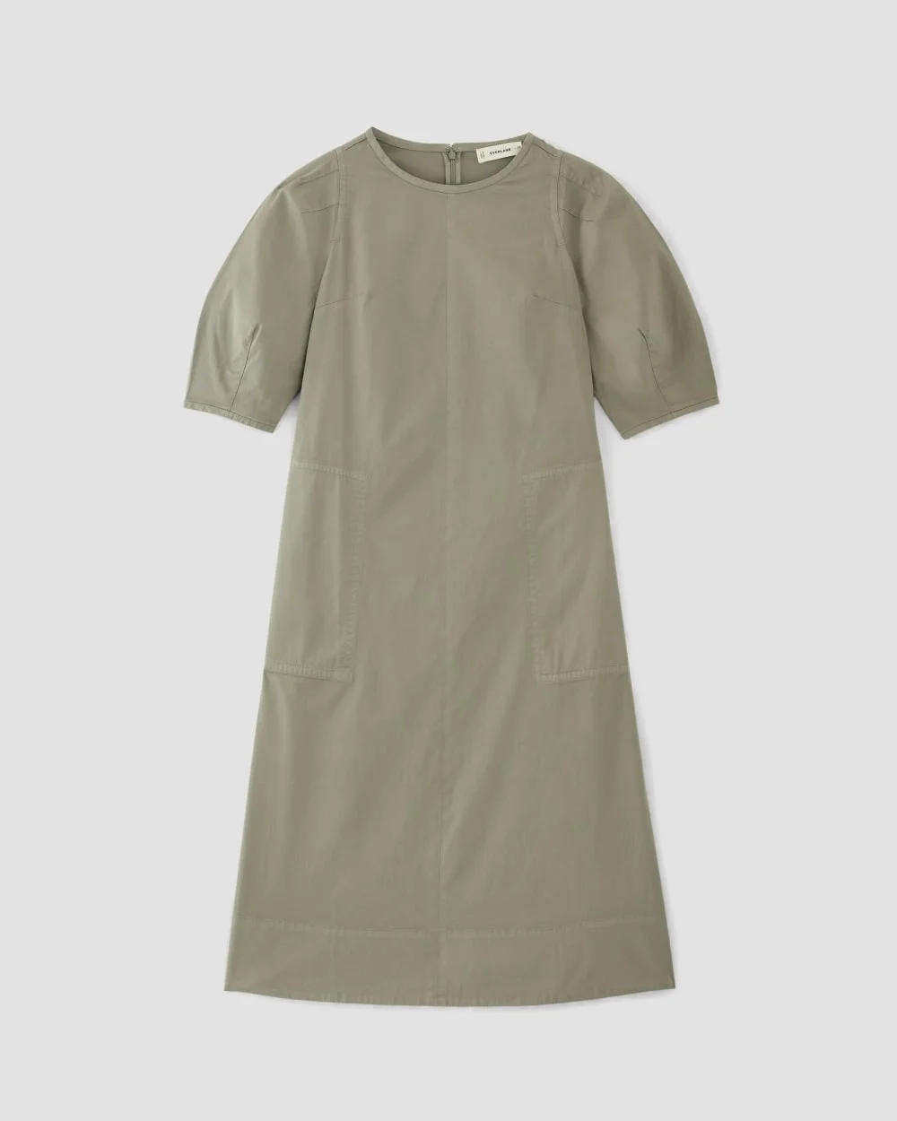 THE SHORT-SLEEVE PUFF MIDI DRESS - 1