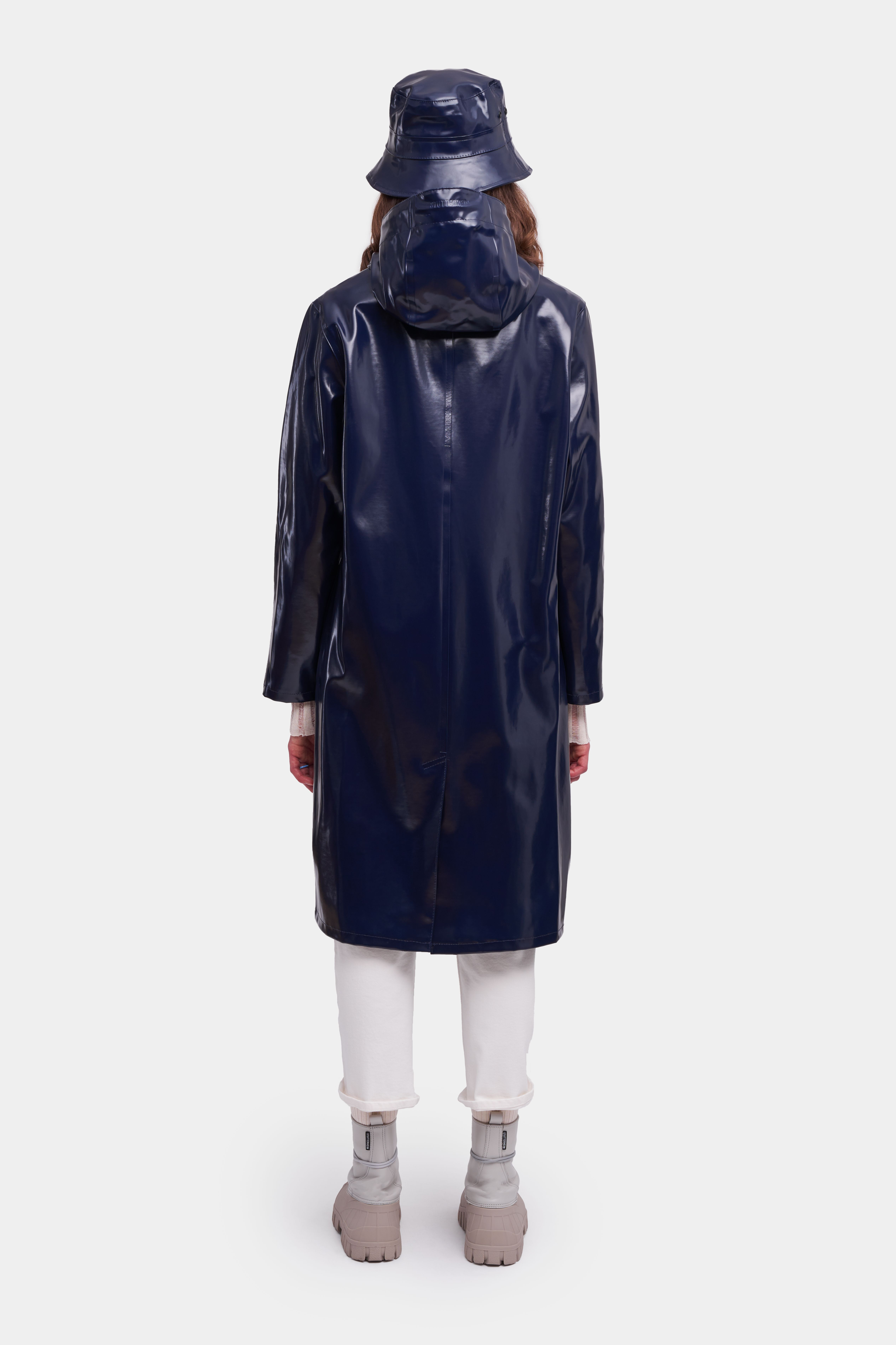 Stockholm Long Opal Raincoat Navy - 4