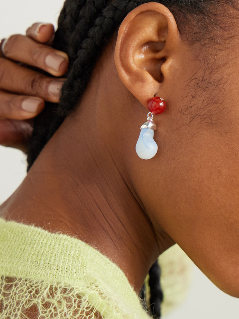 Completedworks Recycled Silver, Resin And Agate Earrings outlook