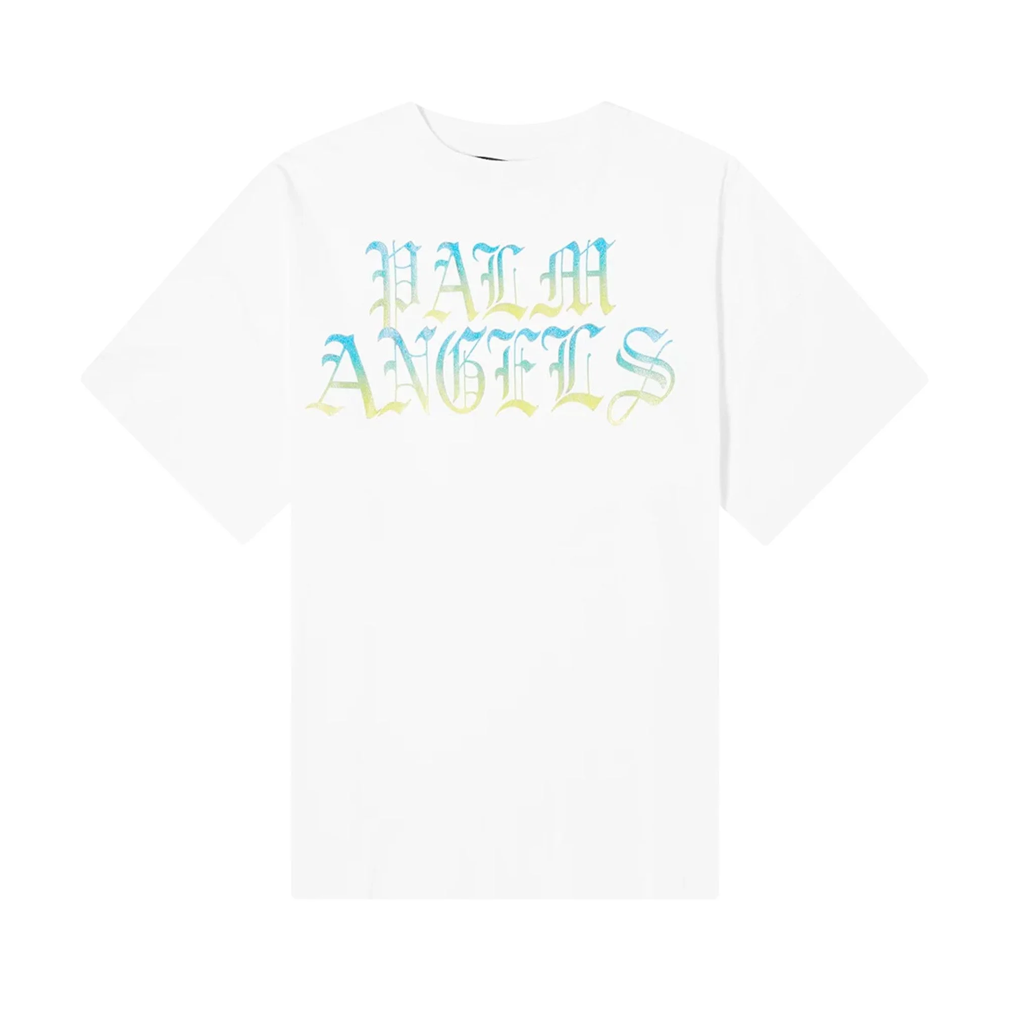 Palm Angels Hue Gothic Logo Over T-Shirt 'White/Multicolor' - 1