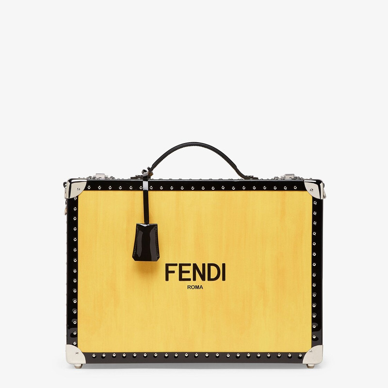 Yellow leather suitcase 1