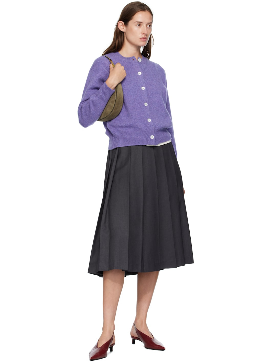 Purple Ada Crewneck Cardigan - 4