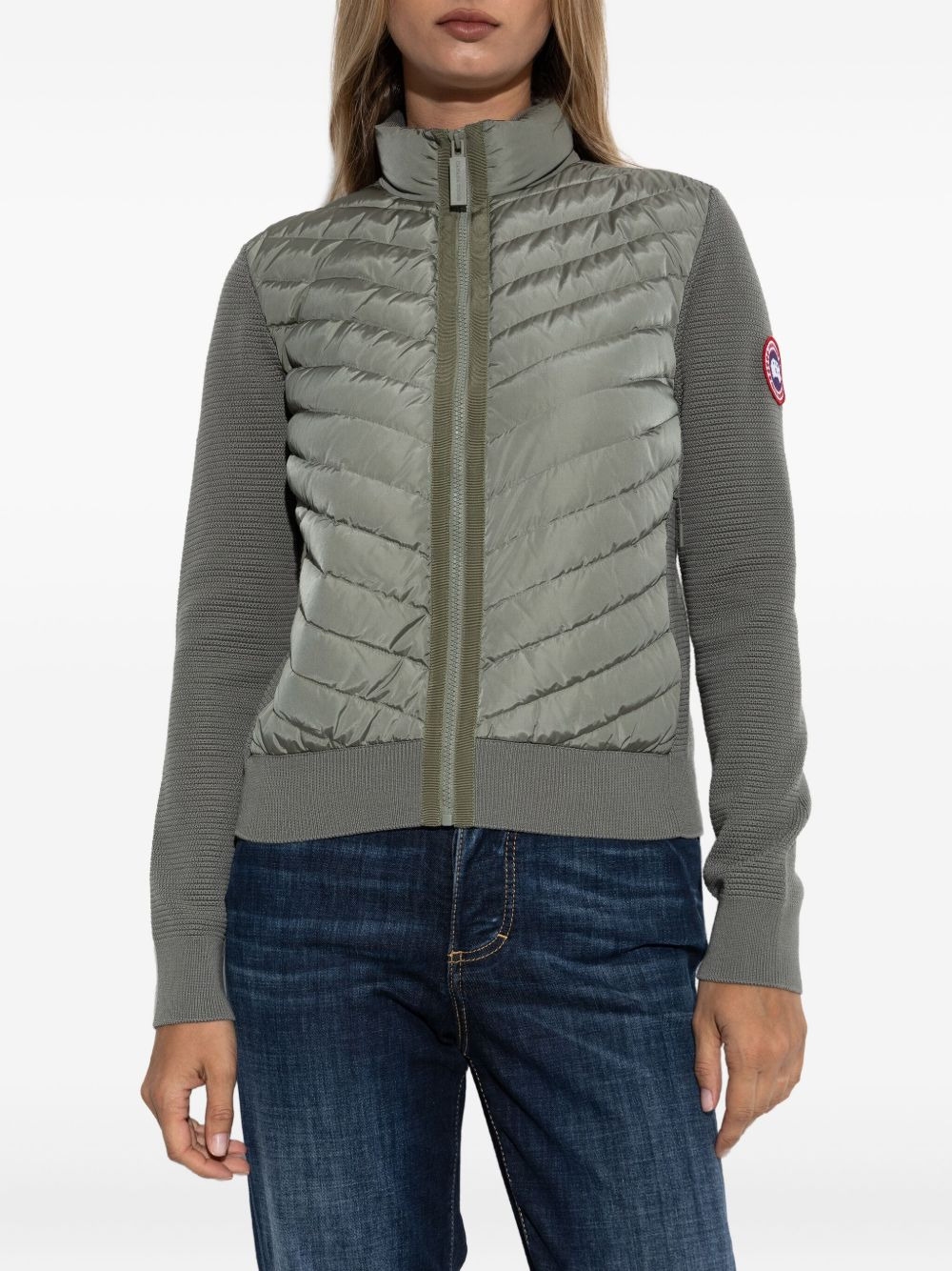 quilted knit-panel jacket - 3