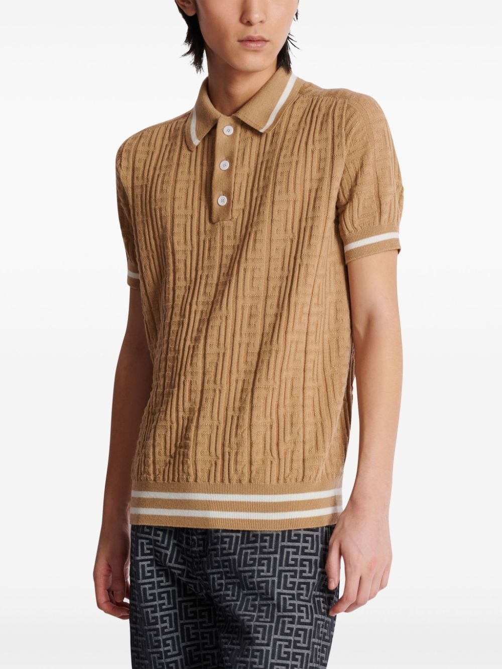 monogram-jacquard polo shirt - 5