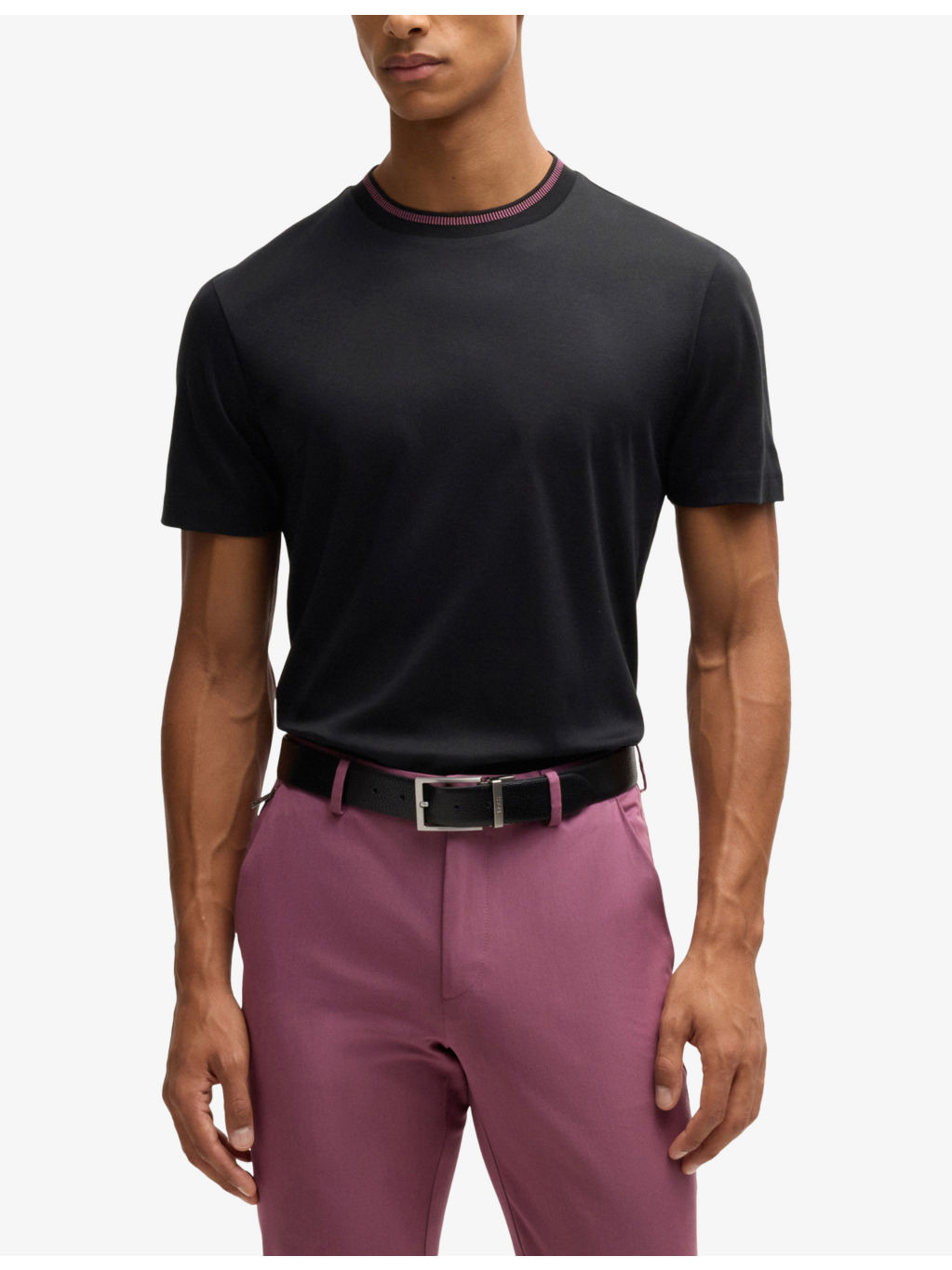 Striped-trim slim-fit cotton-jersey T-shirt - 3
