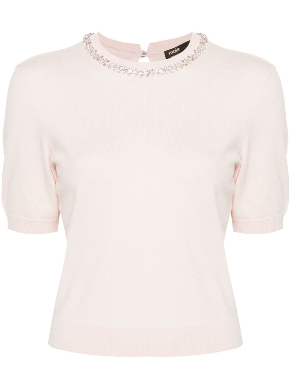 crystal-embellished knitted top - 1