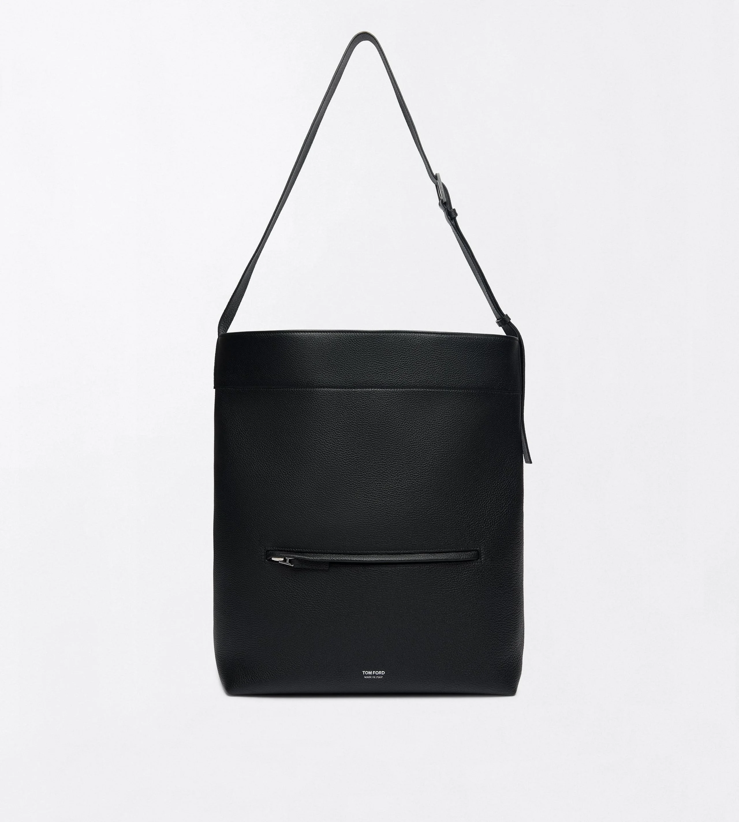 GRAIN LEATHER SOFT LINE BUCKET BAG - 1
